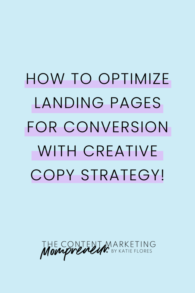 Title How to optimize landing pages for conversion with creative copy strategy!